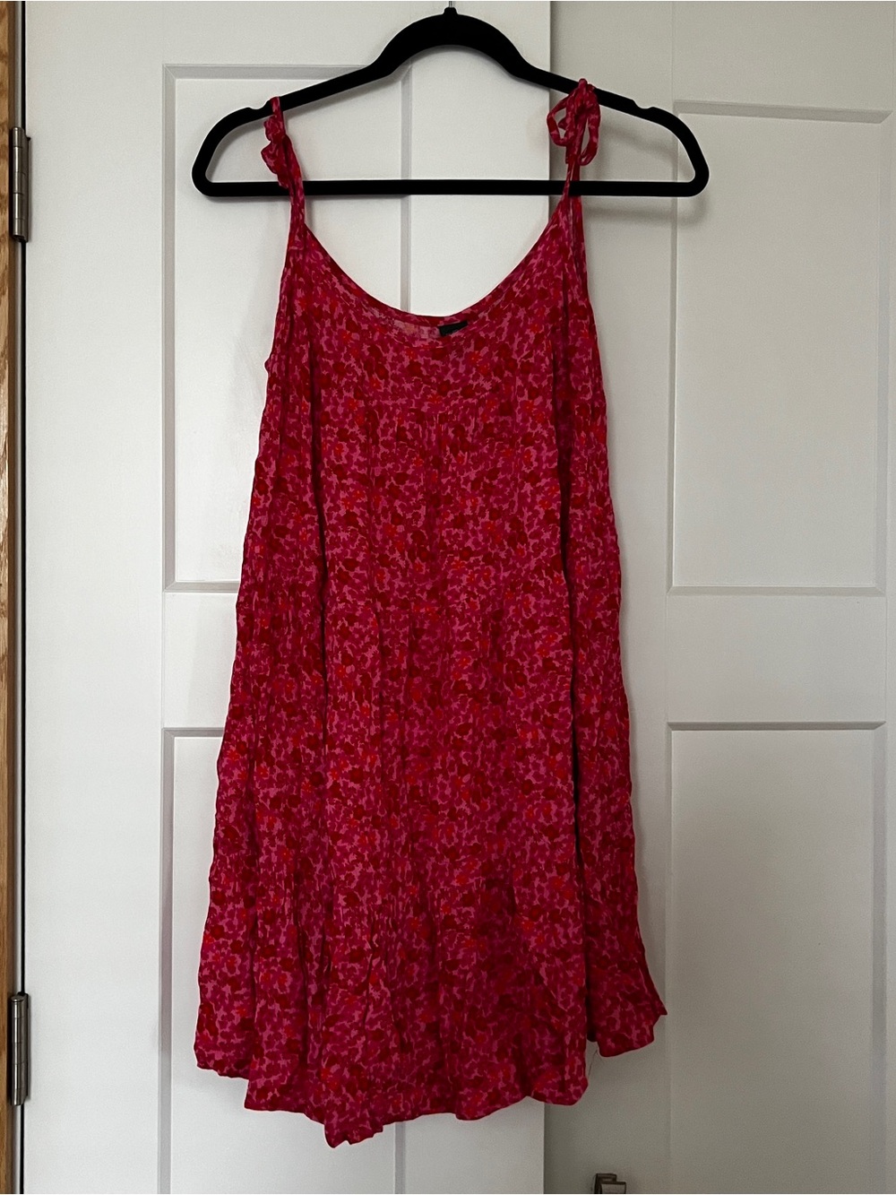 wild fable Red Pink Floral Tie-Shoulder Sundress